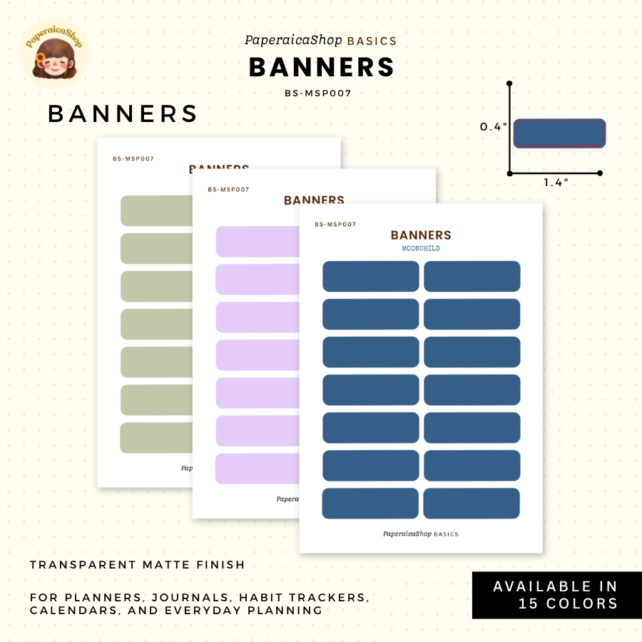 BS-MSP007 Banners Stickers, Shape Sticker, Functional Stickers | Paperaicashop