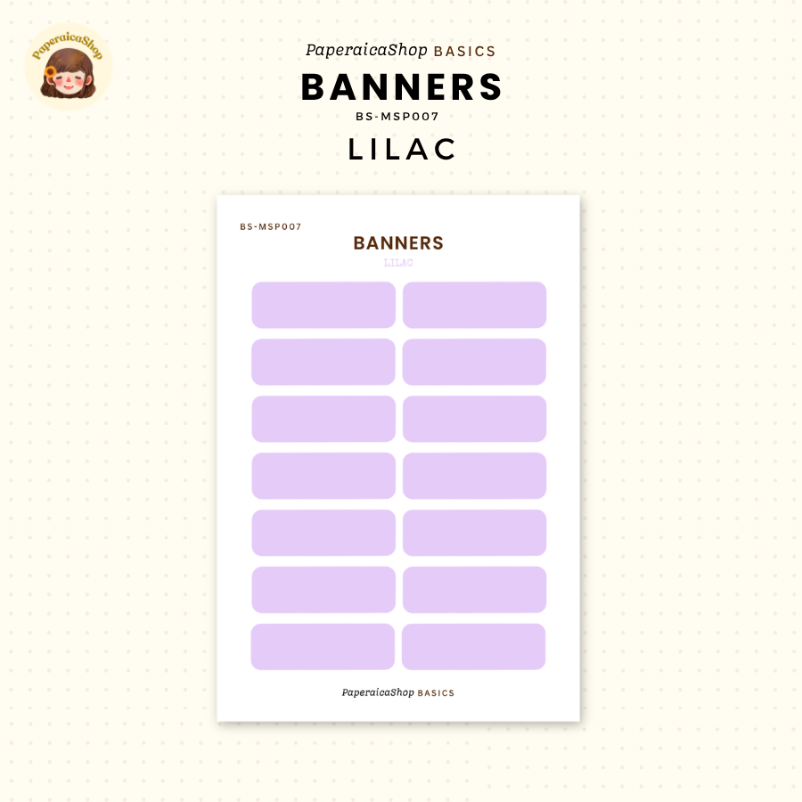 BS-MSP007 Banners Stickers, Shape Sticker, Functional Stickers | Paperaicashop