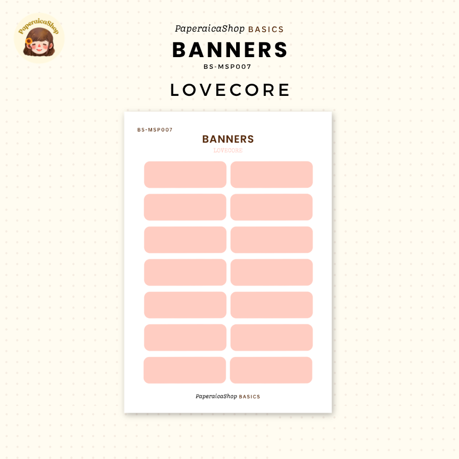BS-MSP007 Banners Stickers, Shape Sticker, Functional Stickers | Paperaicashop