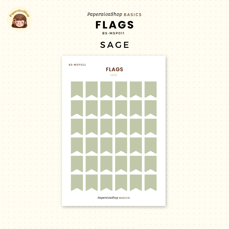 BS-MSP011 Flags Stickers, Shape Sticker, Functional Stickers | Paperaicashop