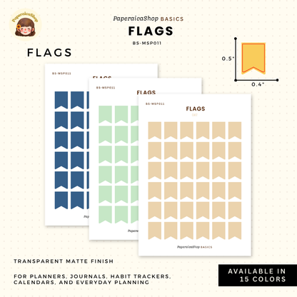 BS-MSP011 Flags Stickers, Shape Sticker, Functional Stickers | Paperaicashop