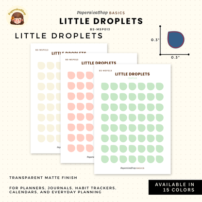 BS-MSP013 Mini Droplets Stickers, Shape Sticker, Functional Stickers | Paperaicashop