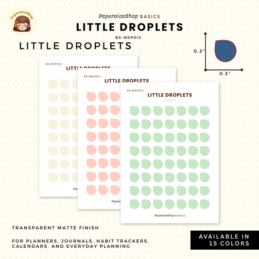 BS-MSP013 Mini Droplets Stickers, Shape Sticker, Functional Stickers | Paperaicashop