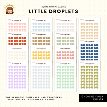 BS-MSP013 Mini Droplets Stickers, Shape Sticker, Functional Stickers | Paperaicashop