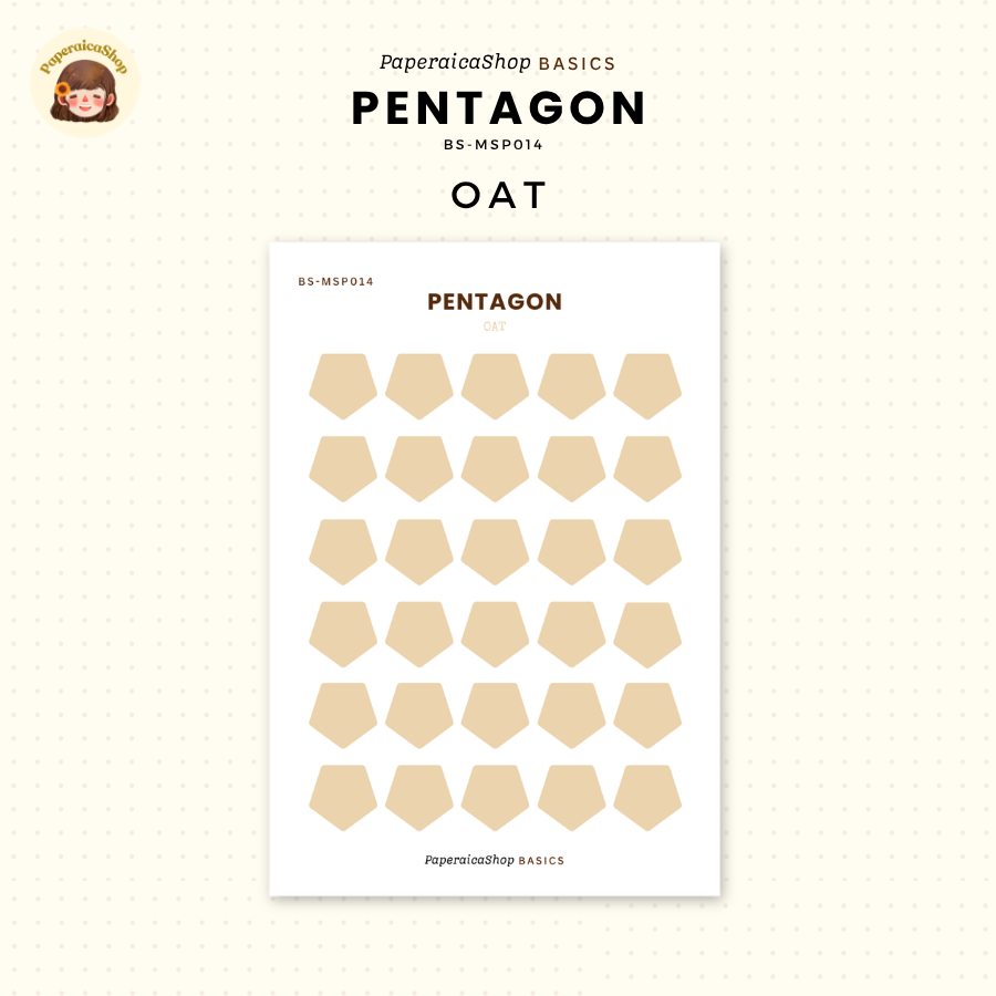 BS-MSP014 Pentagon Stickers, Shape Sticker, Functional Stickers | Paperaicashop