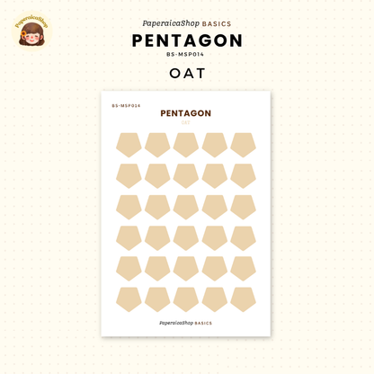 BS-MSP014 Pentagon Stickers, Shape Sticker, Functional Stickers | Paperaicashop