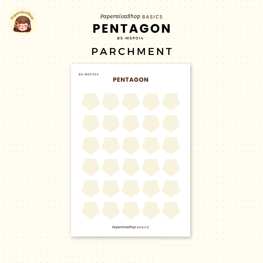 BS-MSP014 Pentagon Stickers, Shape Sticker, Functional Stickers | Paperaicashop