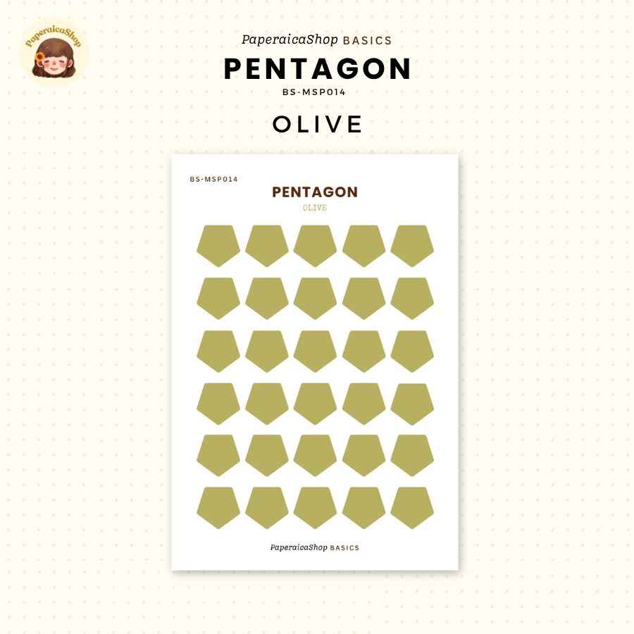 BS-MSP014 Pentagon Stickers, Shape Sticker, Functional Stickers | Paperaicashop
