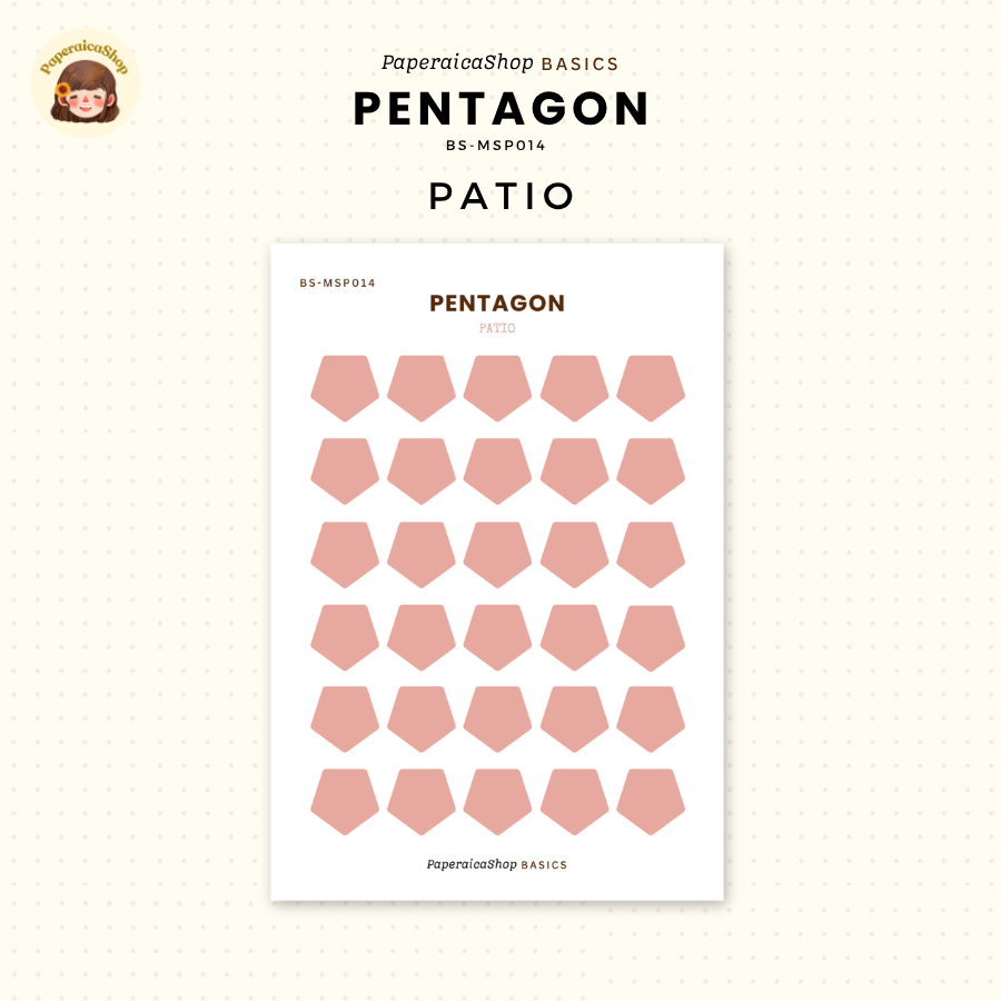 BS-MSP014 Pentagon Stickers, Shape Sticker, Functional Stickers | Paperaicashop