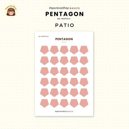 BS-MSP014 Pentagon Stickers, Shape Sticker, Functional Stickers | Paperaicashop