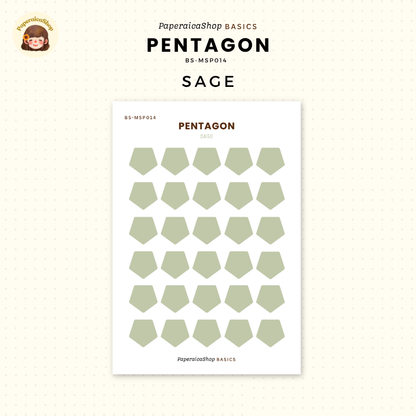 BS-MSP014 Pentagon Stickers, Shape Sticker, Functional Stickers | Paperaicashop