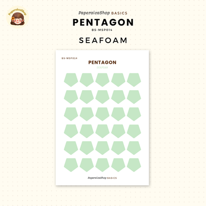 BS-MSP014 Pentagon Stickers, Shape Sticker, Functional Stickers | Paperaicashop