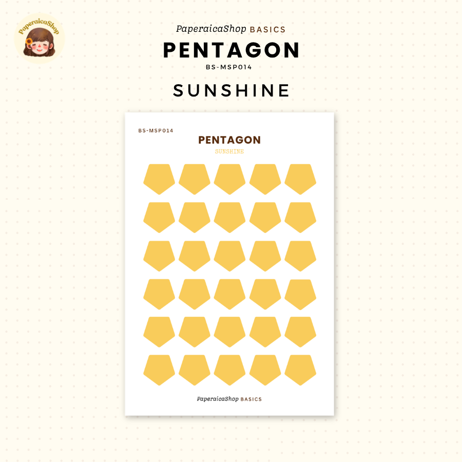 BS-MSP014 Pentagon Stickers, Shape Sticker, Functional Stickers | Paperaicashop