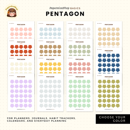 BS-MSP014 Pentagon Stickers, Shape Sticker, Functional Stickers | Paperaicashop