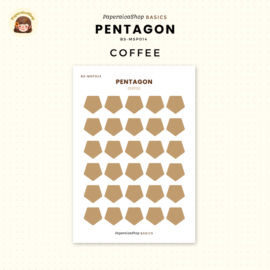 BS-MSP014 Pentagon Stickers, Shape Sticker, Functional Stickers | Paperaicashop