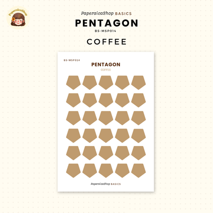 BS-MSP014 Pentagon Stickers, Shape Sticker, Functional Stickers | Paperaicashop
