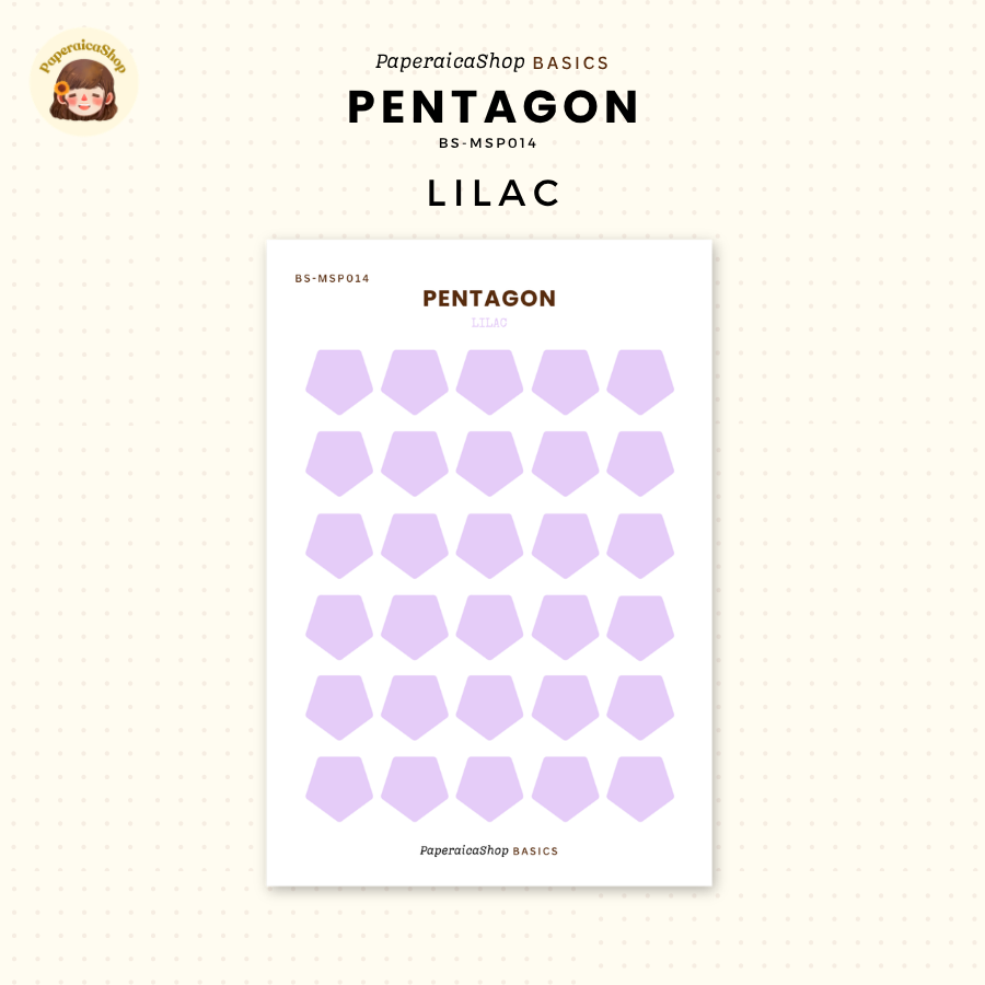 BS-MSP014 Pentagon Stickers, Shape Sticker, Functional Stickers | Paperaicashop