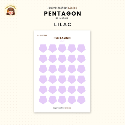 BS-MSP014 Pentagon Stickers, Shape Sticker, Functional Stickers | Paperaicashop