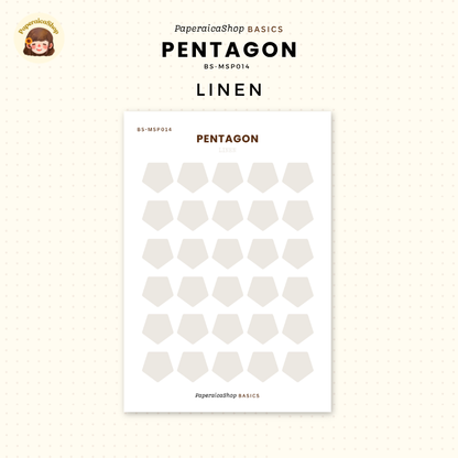 BS-MSP014 Pentagon Stickers, Shape Sticker, Functional Stickers | Paperaicashop