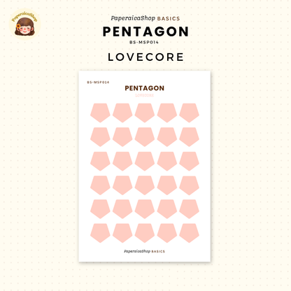 BS-MSP014 Pentagon Stickers, Shape Sticker, Functional Stickers | Paperaicashop