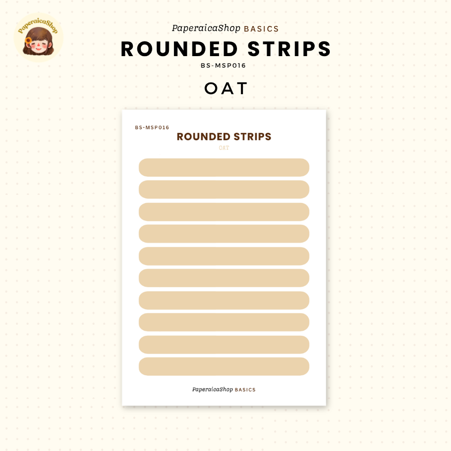 BS-MSP016 Rounded Strips Stickers, Shape Sticker, Functional Stickers | Paperaicashop