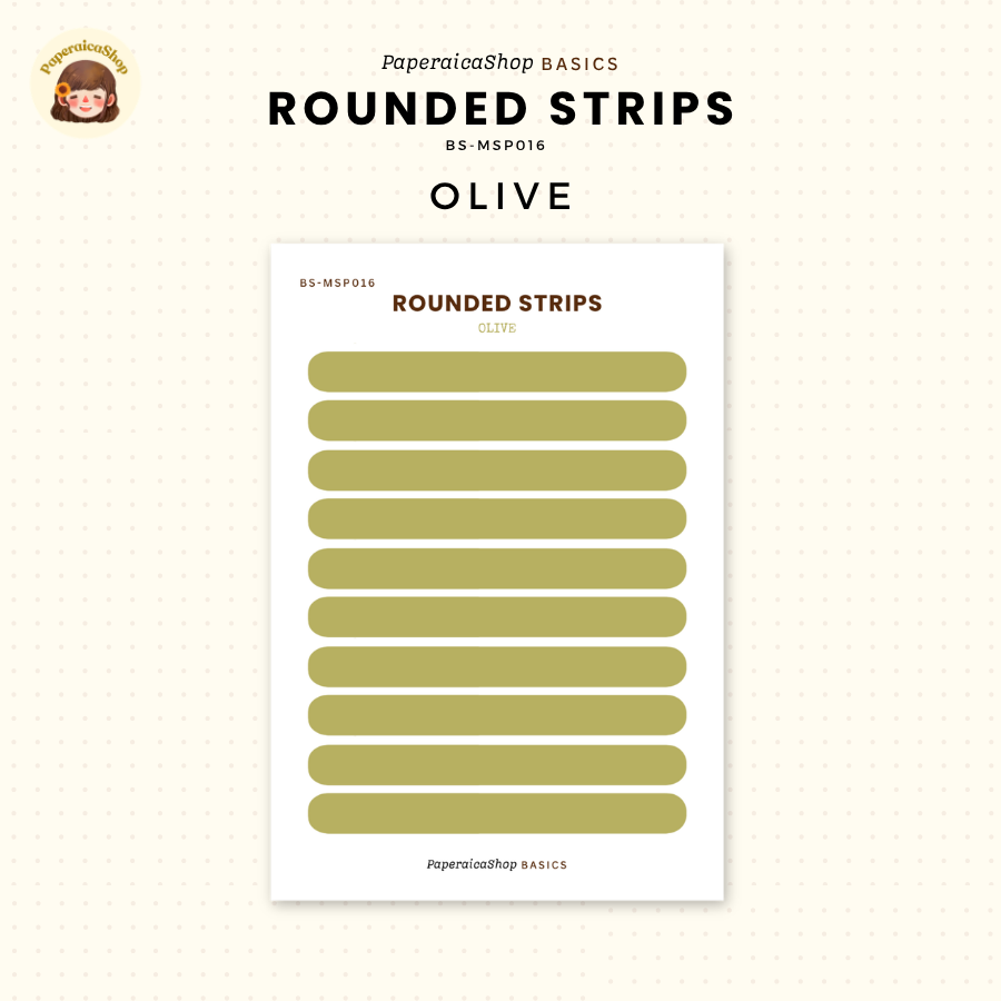 BS-MSP016 Rounded Strips Stickers, Shape Sticker, Functional Stickers | Paperaicashop