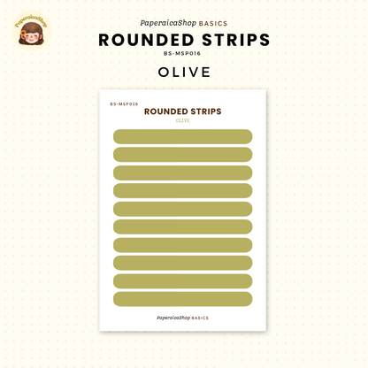 BS-MSP016 Rounded Strips Stickers, Shape Sticker, Functional Stickers | Paperaicashop