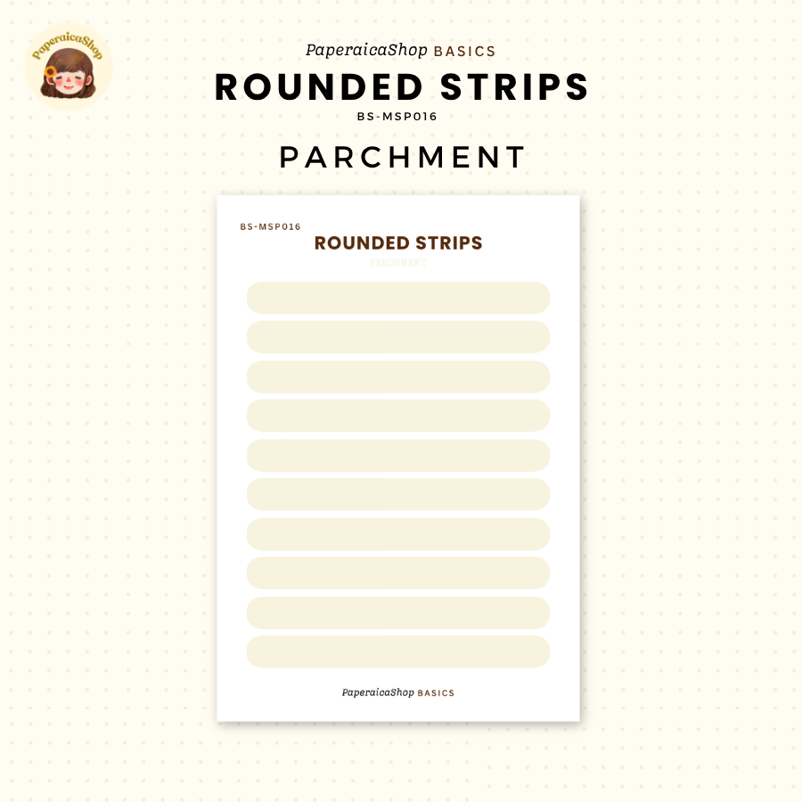 BS-MSP016 Rounded Strips Stickers, Shape Sticker, Functional Stickers | Paperaicashop