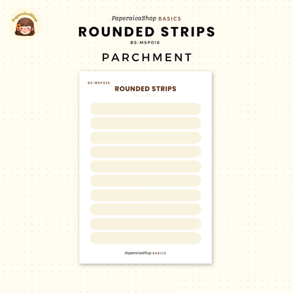 BS-MSP016 Rounded Strips Stickers, Shape Sticker, Functional Stickers | Paperaicashop