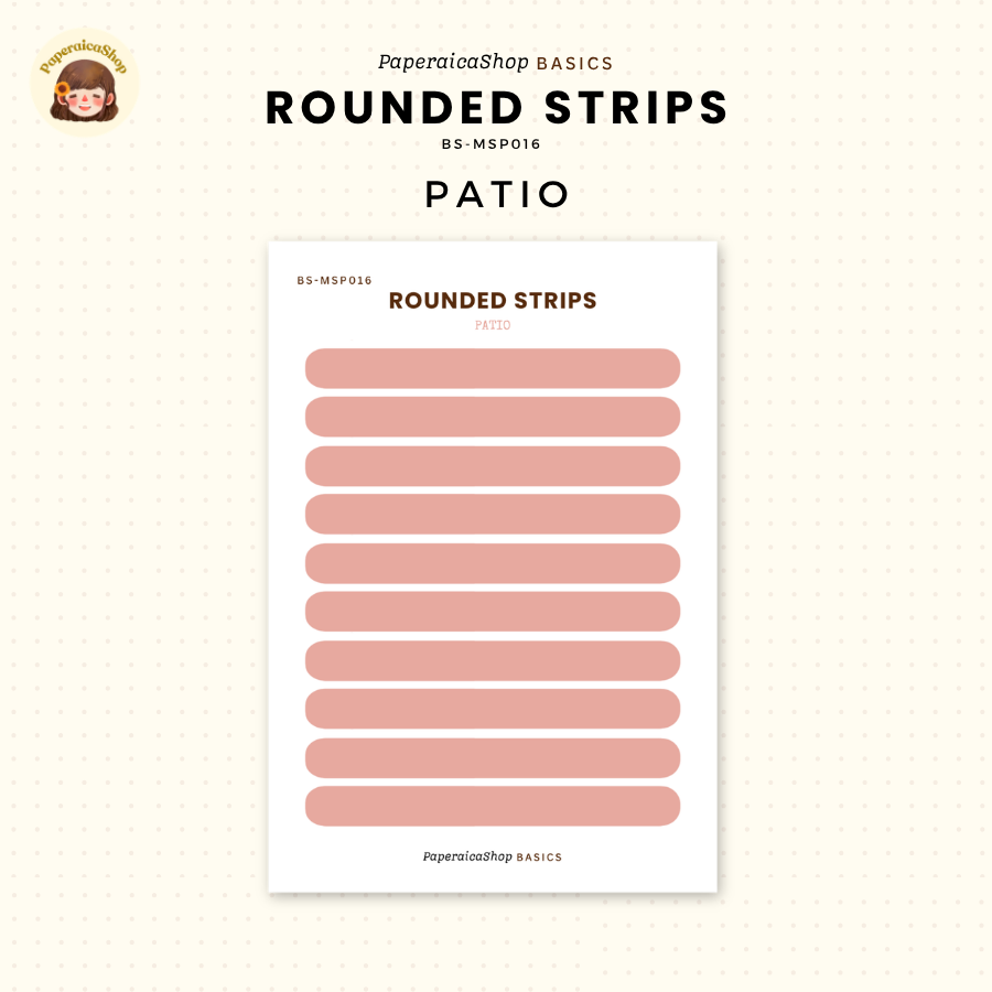 BS-MSP016 Rounded Strips Stickers, Shape Sticker, Functional Stickers | Paperaicashop