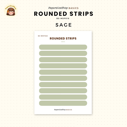 BS-MSP016 Rounded Strips Stickers, Shape Sticker, Functional Stickers | Paperaicashop