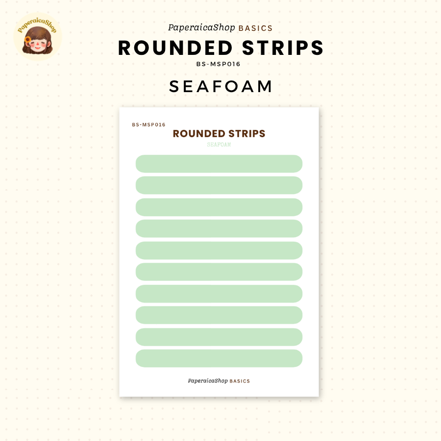 BS-MSP016 Rounded Strips Stickers, Shape Sticker, Functional Stickers | Paperaicashop