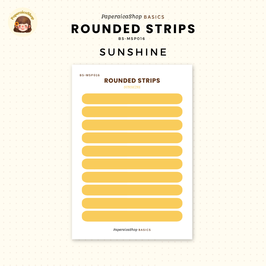 BS-MSP016 Rounded Strips Stickers, Shape Sticker, Functional Stickers | Paperaicashop