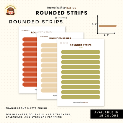 BS-MSP016 Rounded Strips Stickers, Shape Sticker, Functional Stickers | Paperaicashop