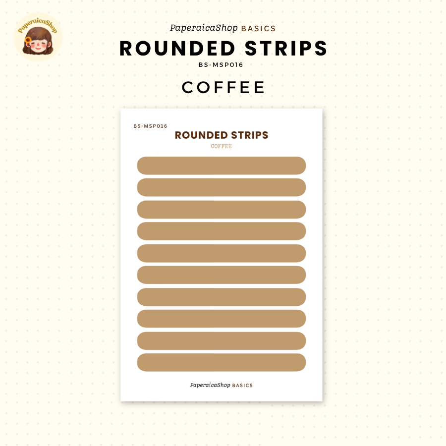 BS-MSP016 Rounded Strips Stickers, Shape Sticker, Functional Stickers | Paperaicashop