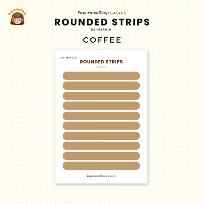 BS-MSP016 Rounded Strips Stickers, Shape Sticker, Functional Stickers | Paperaicashop