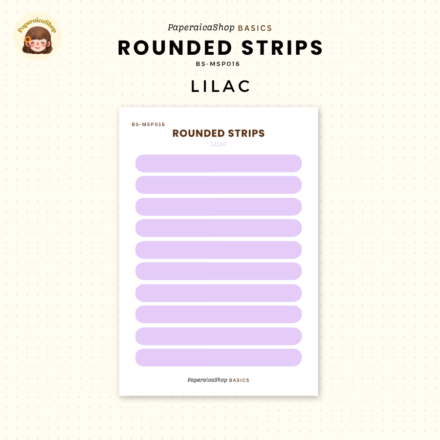 BS-MSP016 Rounded Strips Stickers, Shape Sticker, Functional Stickers | Paperaicashop