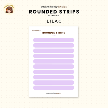 BS-MSP016 Rounded Strips Stickers, Shape Sticker, Functional Stickers | Paperaicashop