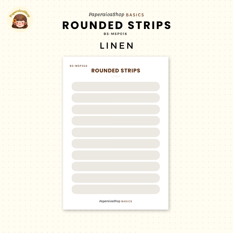 BS-MSP016 Rounded Strips Stickers, Shape Sticker, Functional Stickers | Paperaicashop