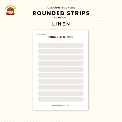 BS-MSP016 Rounded Strips Stickers, Shape Sticker, Functional Stickers | Paperaicashop