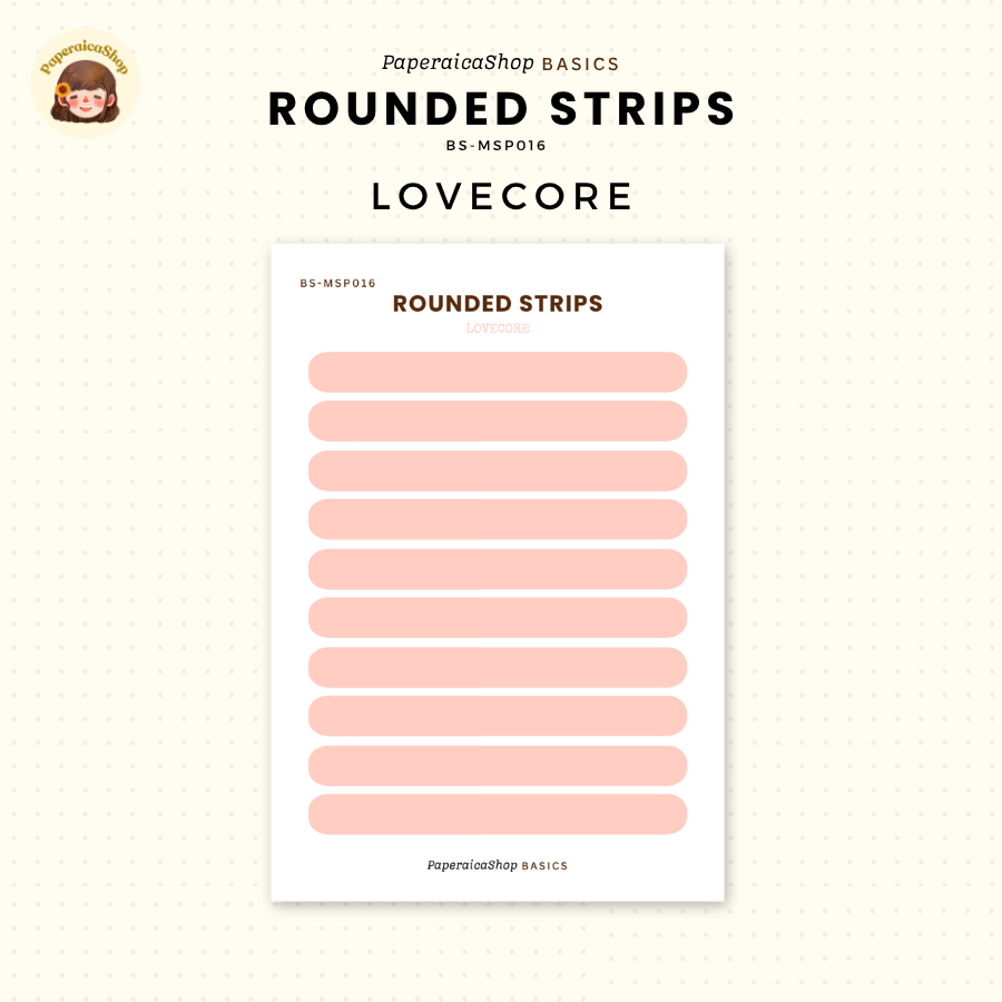 BS-MSP016 Rounded Strips Stickers, Shape Sticker, Functional Stickers | Paperaicashop