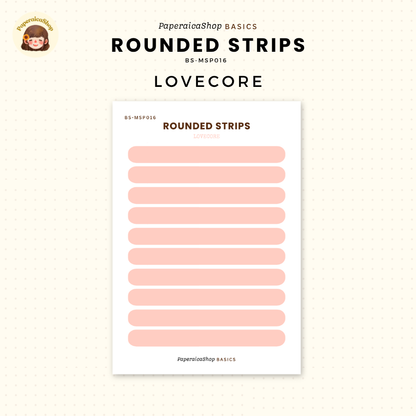 BS-MSP016 Rounded Strips Stickers, Shape Sticker, Functional Stickers | Paperaicashop