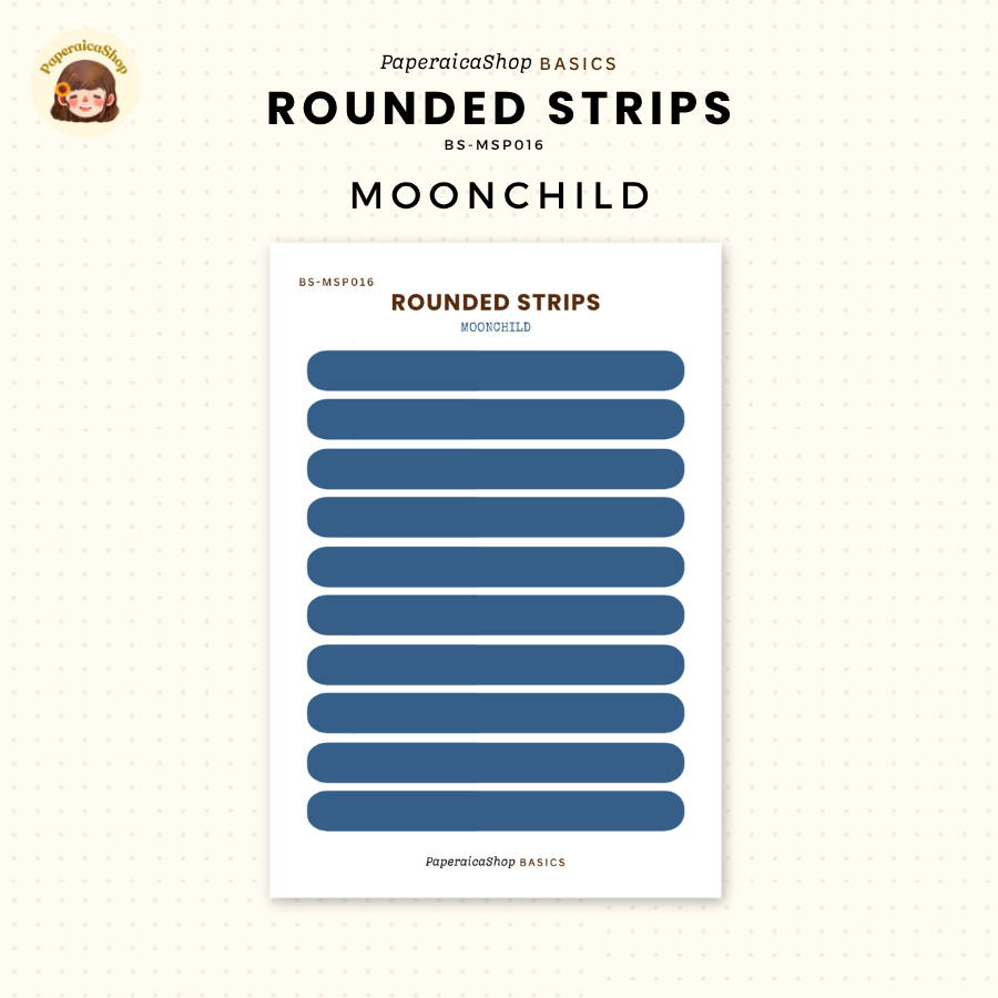 BS-MSP016 Rounded Strips Stickers, Shape Sticker, Functional Stickers | Paperaicashop