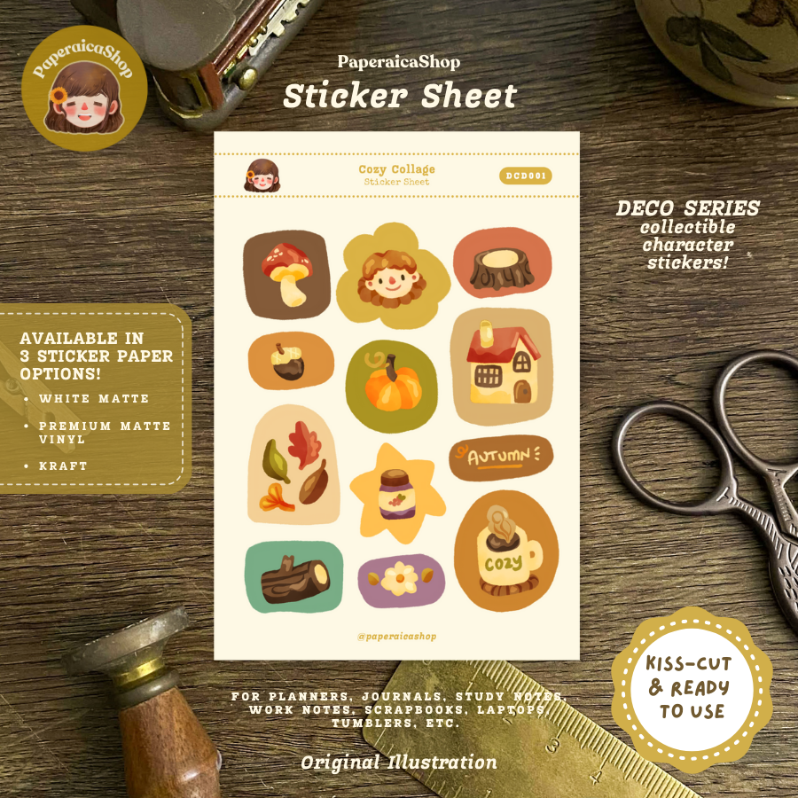 Autumn Things Decorative Sticker Sheet DCD001