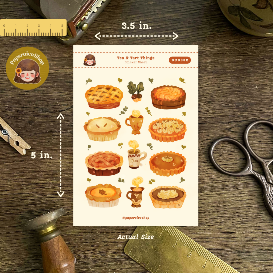 Tea And Tart Things Decorative Sticker Sheet DCD002