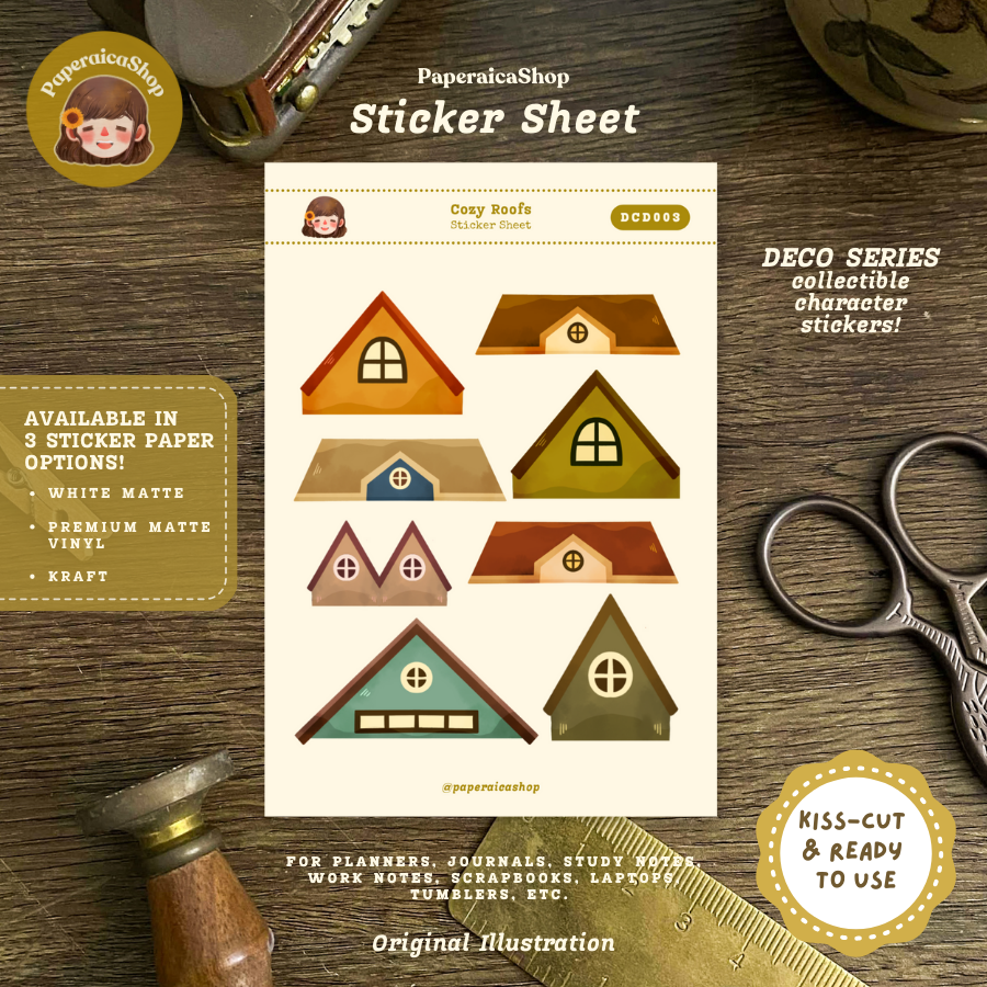 Cozy Roof Decorative Sticker Sheet DCD003 – PaperaicaShop