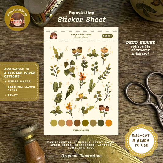 Cute Plants Planner Decorative Sticker Sheet DCD008