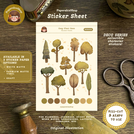 Cute Trees Planner Decorative Sticker Sheet DCD009