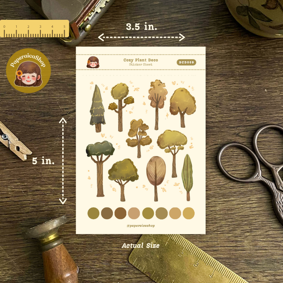 Cute Trees Planner Decorative Sticker Sheet DCD009