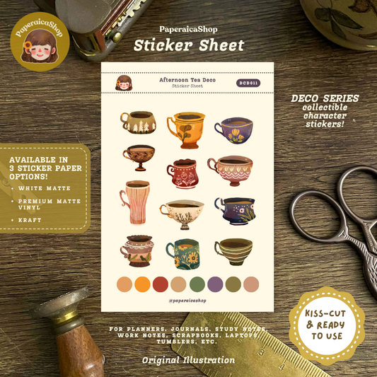 Afternoon Tea Planner Decorative Sticker Sheet DCD011